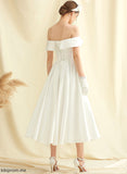 Wedding Wedding Dresses Satin Pockets Dress With Ashleigh Tea-Length A-Line