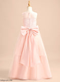 Dress Floor-length - Lace/Bow(s) Sleeveless Flower Girl Dresses Bethany Neck A-Line Scoop Tulle Flower With Girl