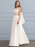 Chiffon Beading Floor-Length With Wedding Dresses Sequins Wedding Marian Lace Dress A-Line