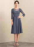 Knee-Length Bride Chiffon Scoop the Sequins With A-Line Ella Beading of Neck Mother of the Bride Dresses Dress Lace Mother