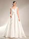 With Neck Chapel Scoop Dress Willow Beading Wedding Dresses Train Wedding Sequins Ball-Gown/Princess