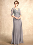 A-Line Dress of Mother of the Bride Dresses the Anabella With V-neck Lace Bride Mother Sequins Chiffon Floor-Length