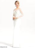 Teresa Trumpet/Mermaid V-neck Stretch Wedding Crepe Train Beading With Sequins Lace Dress Sweep Wedding Dresses