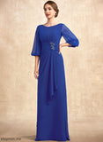 Floor-Length Neck A-Line Tania Chiffon Scoop Beading Dress Mother the of Mother of the Bride Dresses Ruffle With Bride