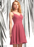 Amari Ruffle V-neck Short/Mini Prom Dresses With A-Line Chiffon