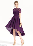 Homecoming Chiffon Neck Lace Scoop A-Line Homecoming Dresses Celeste With Dress Asymmetrical