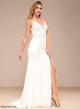 Dress With Sequins Wedding Lace Trumpet/Mermaid Yaretzi Wedding Dresses Sweep Train V-neck Chiffon