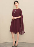 of With Mother Knee-Length Adrianna the Beading Bride Chiffon Mother of the Bride Dresses Scoop A-Line Dress Neck