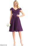 Cocktail Dresses With Haven Cocktail Chiffon Cascading Ruffles Dress Knee-Length V-neck A-Line