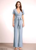 Neckline Embellishment Fabric V-neck Straps Floor-Length Ruffle Length Lauryn Bridesmaid Dresses