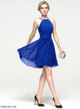 Sequins Beading Homecoming Dresses A-Line Scoop Neck Knee-Length Chiffon Dress With Ruffle Selena Homecoming