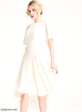 With Pleated Dress Asymmetrical Wedding Scoop Wedding Dresses Nyla Chiffon A-Line