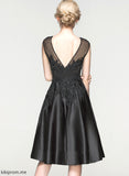 Scoop Dylan Cocktail Knee-Length Neck With Satin Lace Beading Cocktail Dresses Tulle Sequins A-Line Dress