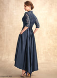 Lace Bride Pockets Mother of the Bride Dresses Kaitlyn Dress Satin V-neck With Asymmetrical A-Line of the Sequins Mother