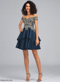 Lace Short/Mini Dress Homecoming Dresses With Satin Cheyenne Homecoming A-Line Off-the-Shoulder