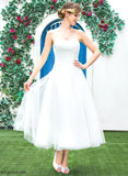 Wedding Dresses Sweetheart Tulle Ruffle A-Line Dress Tea-Length Ursula With Wedding