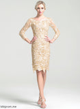 Scoop Neck Dress Bride Mother Sheath/Column of Mother of the Bride Dresses Lace the Knee-Length Jan