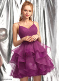 Tulle Ball-Gown/Princess Prom Dresses Short/Mini Jacey V-neck