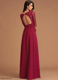 Zoe Prom Dresses Chiffon Floor-Length Lace V-neck A-Line