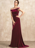 Dress Sweep Ruffle of Train Velvet Off-the-Shoulder the With Teresa Trumpet/Mermaid Bride Mother Mother of the Bride Dresses