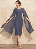 the Journey Dress Neck Mother of the Bride Dresses Chiffon Sheath/Column Scoop of Beading Mother Knee-Length Bride With