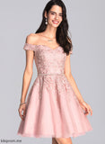 Sequins Beading Off-the-Shoulder Prom Dresses Short/Mini Tulle Lucy A-Line With