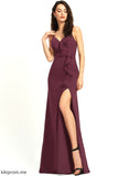 Jaidyn Prom Dresses With Chiffon Floor-Length Ruffle V-neck Sheath/Column