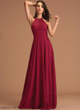 Scoop Chiffon Prom Dresses Lace Floor-Length Lorna A-Line