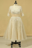 2024 Wedding Dresses A Line V Neck Half Sleeves Plus Size With Applique & PXA1MQ4K
