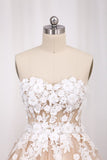 2024 Wedding Dresses A Line Tulle Sweetheart With Applique PBAGD2ZB