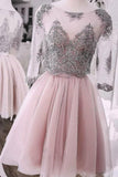 Two Pieces Short Prom Dress Cute Lace Homecoming Dress Tulle PA2YFRS7