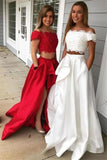 Pretty Two Pieces Ivroy Long Off The Shoulder Prom Dresses PDQ8SEPZ