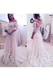 2024 A Line Boat Neck Tulle With Applique Wedding Dresses 3/4 P4RN4STR