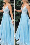 Light Blue Long Prom Dress Evening Dress