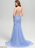 Sequins Lace With Tulle Square Sweep Penelope Prom Dresses Trumpet/Mermaid Train