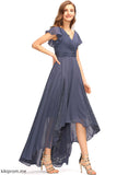 Length Embellishment Asymmetrical V-neck Pleated Neckline Silhouette Fabric A-Line Kaylee Bridesmaid Dresses