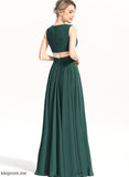 Floor-Length Embellishment Fabric Silhouette Neckline A-Line Length V-neck Pleated Bryanna Bridesmaid Dresses