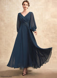 Sequins V-neck Chiffon Beading Mother Mother of the Bride Dresses A-Line Bride With the of Appliques Ruffle Lace Ankle-Length Dress Caitlin