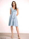 Length Silhouette Neckline Fabric A-Line Knee-Length Embellishment V-neck Ruffle Kristin Sleeveless A-Line/Princess Bridesmaid Dresses