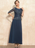 A-Line Ankle-Length Mother Chiffon the Dress Mother of the Bride Dresses Neck Brielle Bride of Lace Scoop