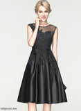 Scoop Dylan Cocktail Knee-Length Neck With Satin Lace Beading Cocktail Dresses Tulle Sequins A-Line Dress
