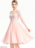 Chiffon Cocktail Lace V-neck With A-Line Knee-Length Dress Beading Cocktail Dresses Lilith