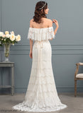 Wedding Lace Amirah Sweep Wedding Dresses Train Dress Trumpet/Mermaid Off-the-Shoulder Bow(s) With