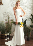Kamila Crepe Wedding Dresses Train Dress Trumpet/Mermaid Wedding Sweep Straight Stretch