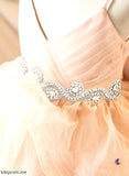 - Joselyn Tulle Flower Girl Dresses Ball-Gown/Princess Flower Ruffles/Bow(s)/Rhinestone Dress Sleeveless Floor-length Straps Girl With