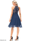 Chiffon With Cocktail Dresses A-Line Lace Jasmin Scoop Neck Dress Cocktail Knee-Length