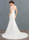 Train Trumpet/Mermaid Chiffon Alena Dress Court Wedding Lace V-neck Wedding Dresses