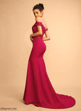 With Stretch Off-the-Shoulder Lace Kaitlin Floor-Length Sequins Prom Dresses Trumpet/Mermaid Crepe