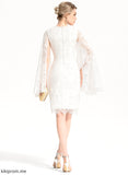 Wedding Neck Scoop Wedding Dresses Dress Sheath/Column Knee-Length Lace Izabelle