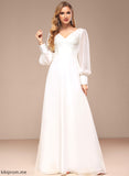 With A-Line V-neck Sequins Wedding Hortensia Wedding Dresses Floor-Length Chiffon Lace Dress
